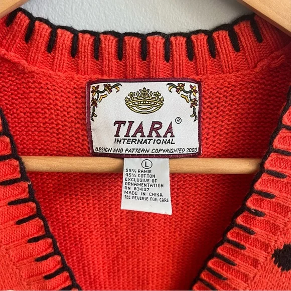 Tiara International Vintage Halloween Ghost Patchwork Sweater Vest Size Large - Picture 3 of 8